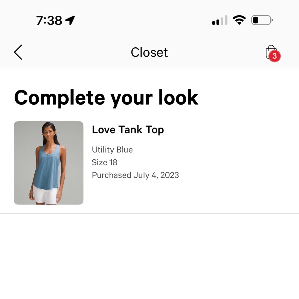 Lululemon Utility Blue Love Tank 18 - Picture 6 of 8